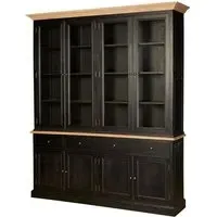Lyox 8 Doors 4 Drawers Display Cabinet - Black, Oak