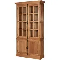 Lyox Display Cabinet with 3 Upper Shelves - Natural, Oak