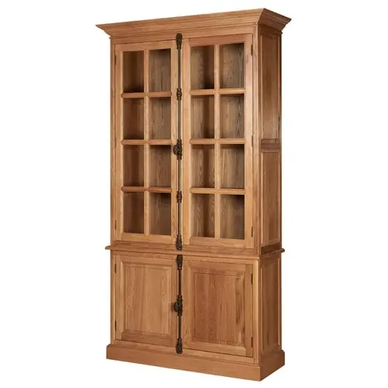 Lyox Display Cabinet with 3 Upper Shelves - Natural, Oak image