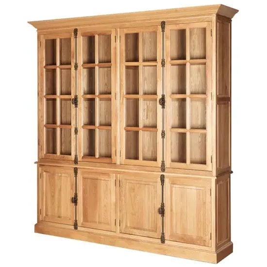 Lyox Display Cabinet with 6 Upper Shelves - Natural, Oak