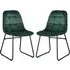 Lyster Dining Chairs Pair - Emerald Green, Velvet