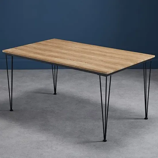 Lyza Large Rectangular Dining Table - Oak Effect, Wood