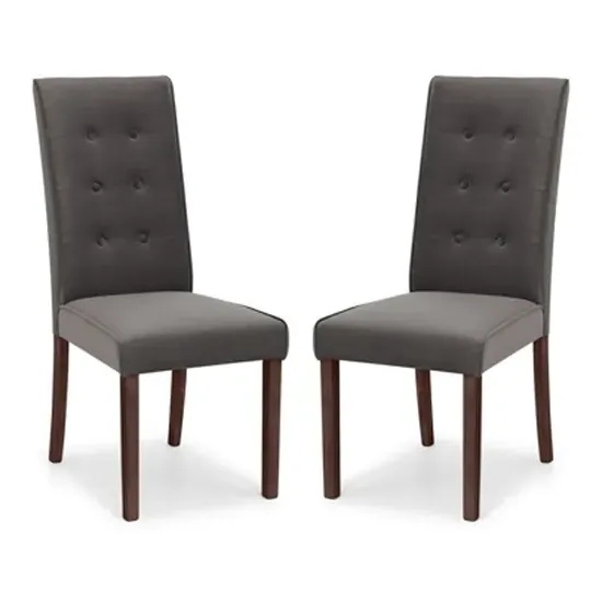 Maaike Dining Chair Pair with Tufted Back - Grey, Velvet product