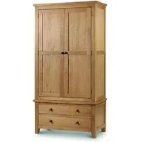 Mabli Combination Wardrobe with 2 Doors - Waxed Oak