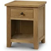 Mabli One Drawer Bedside Cabinet - Waxed Oak