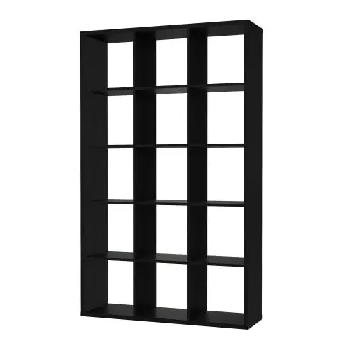 Mabon Bookcase with 15 Cubes - Black, MDF