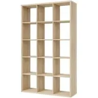 Mabon Bookcase with 15 Cubes - Sonoma Oak, MDF