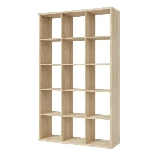 Mabon Bookcase with 15 Cubes - Sonoma Oak, MDF