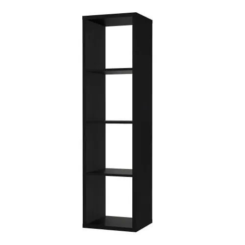 Mabon Bookcase with 3 Shelves - Black, MDF