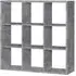 Mabon Bookcase with 9 Cubes - Concrete Effect, MDF