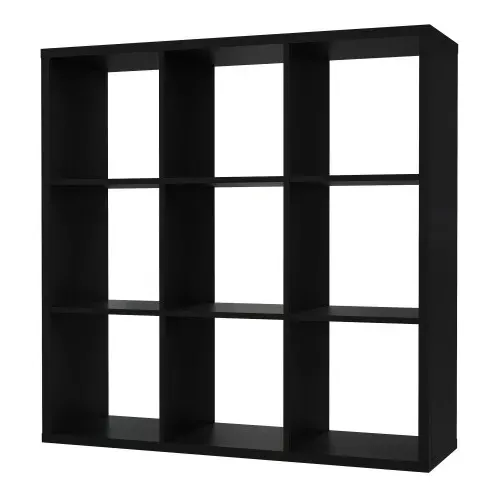 Mabon Bookcase with 9 Cubes - Matt Black, MDF