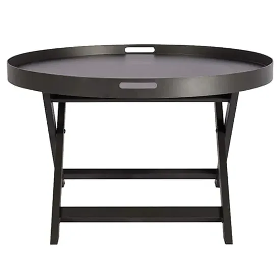 Macall Round Coffee Table - Black, Metal
