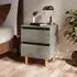 Macaw Bedside Cabinet with 2 Drawers - Concrete Effect, Pine