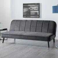 Maceo Curved Back Sofabed - Grey, Velvet alternate view