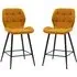 Macerata Bar Stools in Pair - Saffron, Fabric