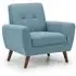 Macia 1-Seater Sofa with Wooden Legs - Blue, Fabric