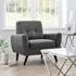 Macia 1-Seater Sofa with Wooden Legs - Grey, Velvet