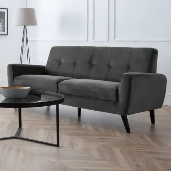 Macia 2-Seater Sofa - Grey, Velvet image