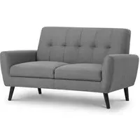 Macia 2-Seater Sofa with Wooden Legs - Grey, Linen