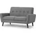 Macia 2-Seater Sofa with Wooden Legs - Grey, Linen