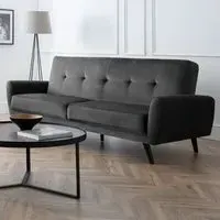 Macia 3-Seater Sofa - Grey, Velvet