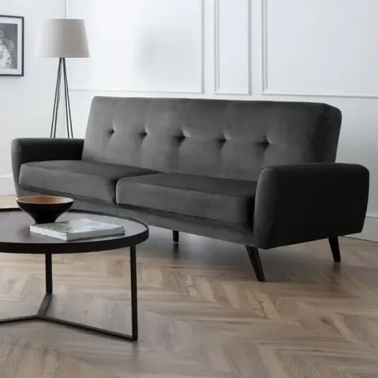 Macia 3-Seater Sofa - Grey, Velvet