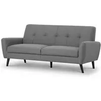 Macia 3-Seater Sofa with Wooden Legs - Grey, Linen
