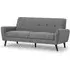 Macia 3-Seater Sofa with Wooden Legs - Grey, Linen