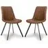 Macia Dining Chairs with Metal Legs - Tan, Faux Leather