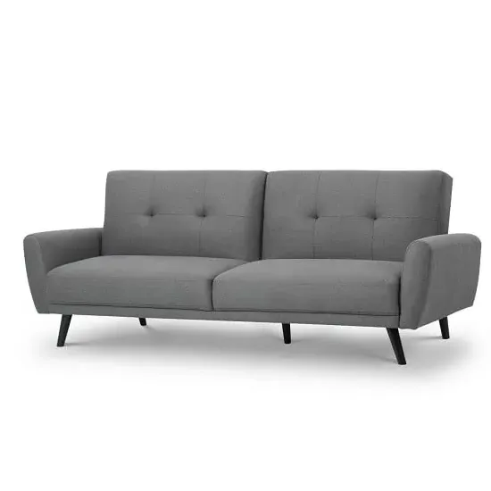 Macia Fabric Sofa Bed with Wooden Legs - Mid Grey, Linen image