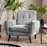 Macia Mobus Fabric Compact Retro Chair - Dove Grey