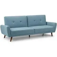 Macia Sofa Bed with Split Back - Blue, Linen