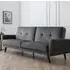 Macia Velvet Sofa Bed with Wooden Legs - Grey