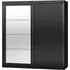 Mack 2-Door Mirrored Sliding Wardrobe - Black Gloss