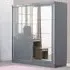 Mack 2-Door Mirrored Sliding Wardrobe - Grey Gloss