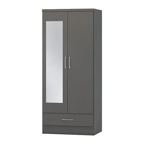Mack 2 Door Wardrobe - Grey