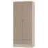 Mack 2-Door Wardrobe - Oyster Gloss, Oak