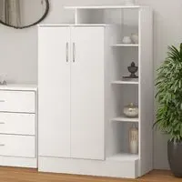 Mack 2-Door Wardrobe - White, Wood