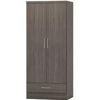 Mack 2 Door Wardrobe with Drawer - Black