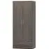 Mack 2 Door Wardrobe with Drawer - Black