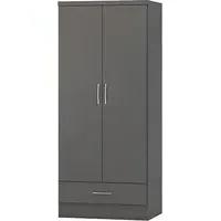 Mack 2 Door Wardrobe with Drawer - Grey