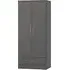 Mack 2 Door Wardrobe with Drawer - Grey