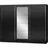 Mack 3-Door Mirrored Sliding Wardrobe - Black Gloss