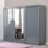 Mack 3-Door Sliding Wardrobe - Grey, Wood
