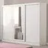 Mack 3-Door Sliding Wardrobe - White, Wood