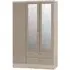 Mack 3-Door Wardrobe - Oyster Gloss, Oak