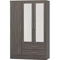 Mack 3 Door Wardrobe with 2 Drawers - Black