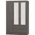 Mack 3 Door Wardrobe with 2 Drawers - Black