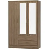 Mack 3 Door Wardrobe with 2 Drawers - Rustic Oak