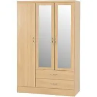 Mack 3 Door Wardrobe with 2 Drawers - Sonoma Oak